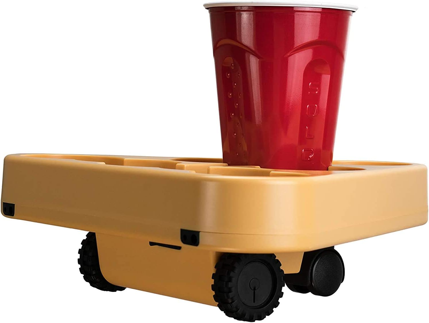 BRUU Moving Beer Pong Robot - A small robot that adds excitement to your beer pong games. It drives around the table, making the cups a moving target. Custom sensors ensure it stays on track without falling off or hitting anything. Easy to use - just add cups, fill them up, and turn it on. Let the good times roll! This model offers 3 different speeds. Each box contains 1 Robot, 2 Ping Pong Balls, and 1 Quick start guide. Spice up your traditional beer pong matches with this great invention.