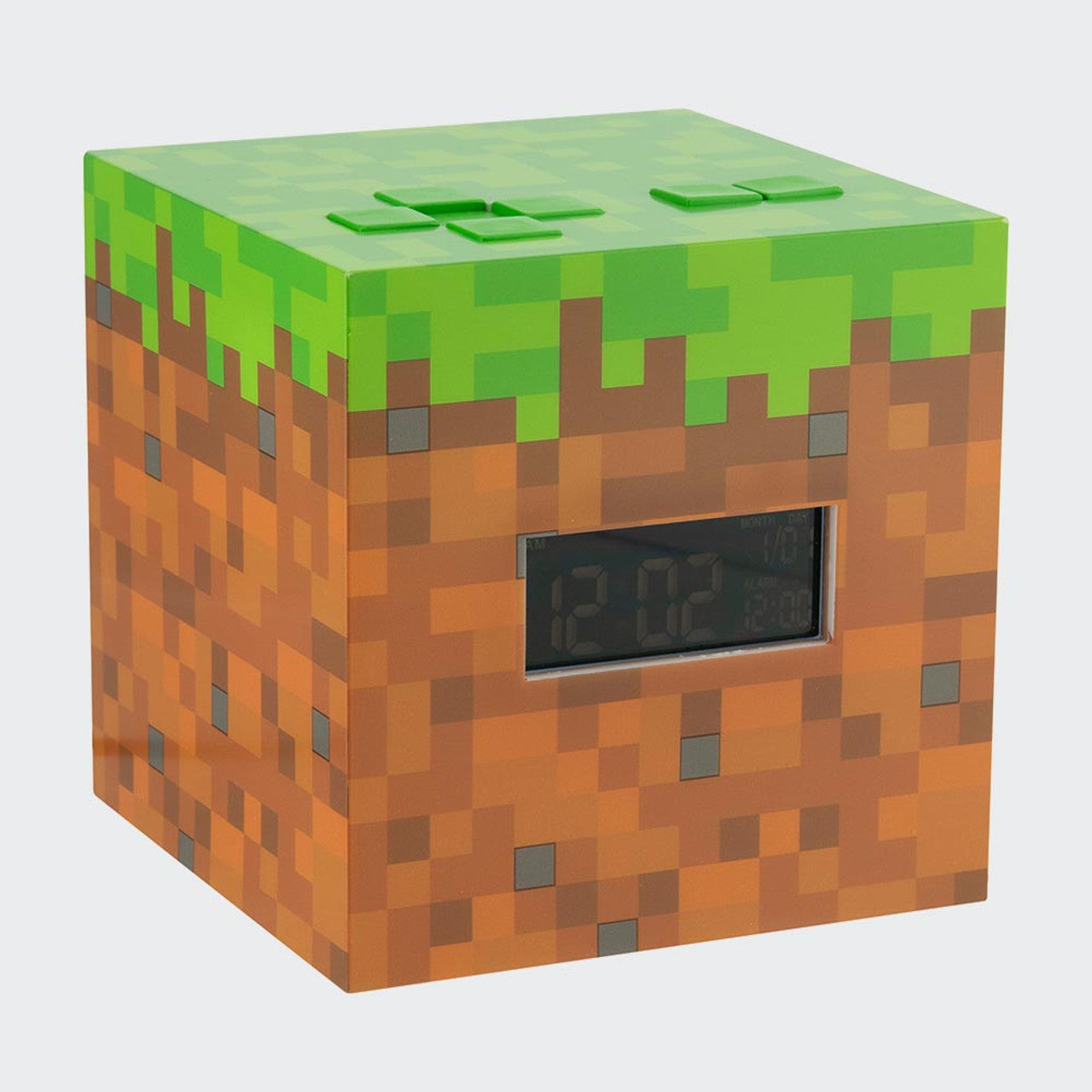 Minecraft Grass Block Digital Alarm Clock