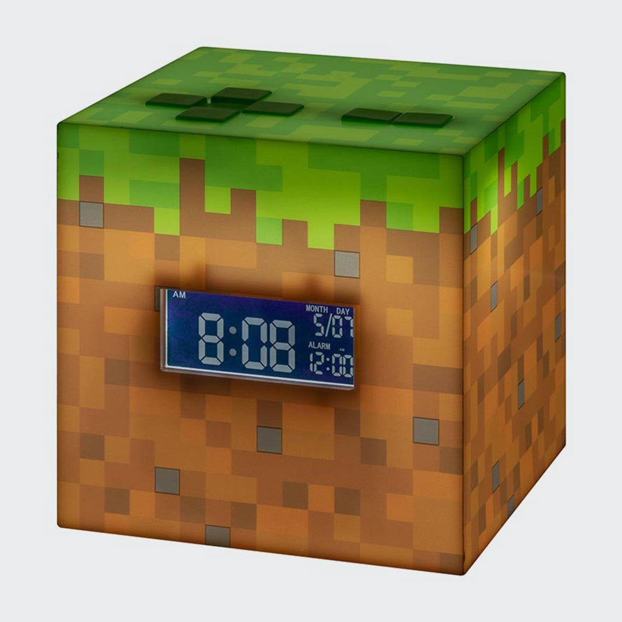 Minecraft Grass Block Digital Alarm Clock