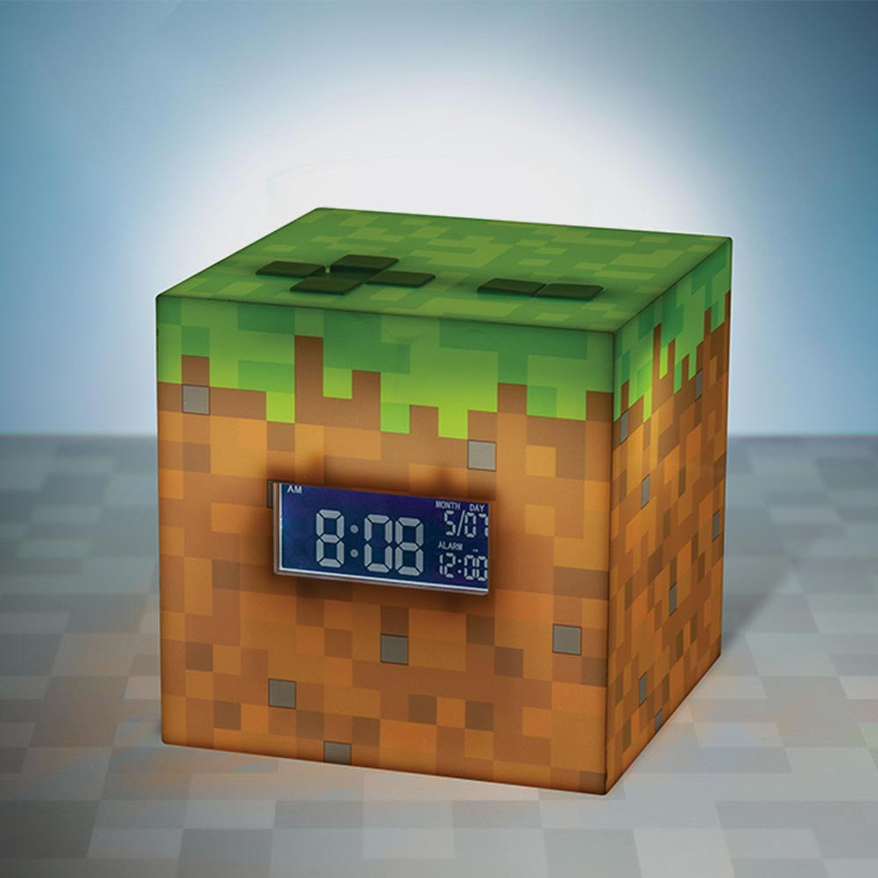 Minecraft Grass Block Digital Alarm Clock