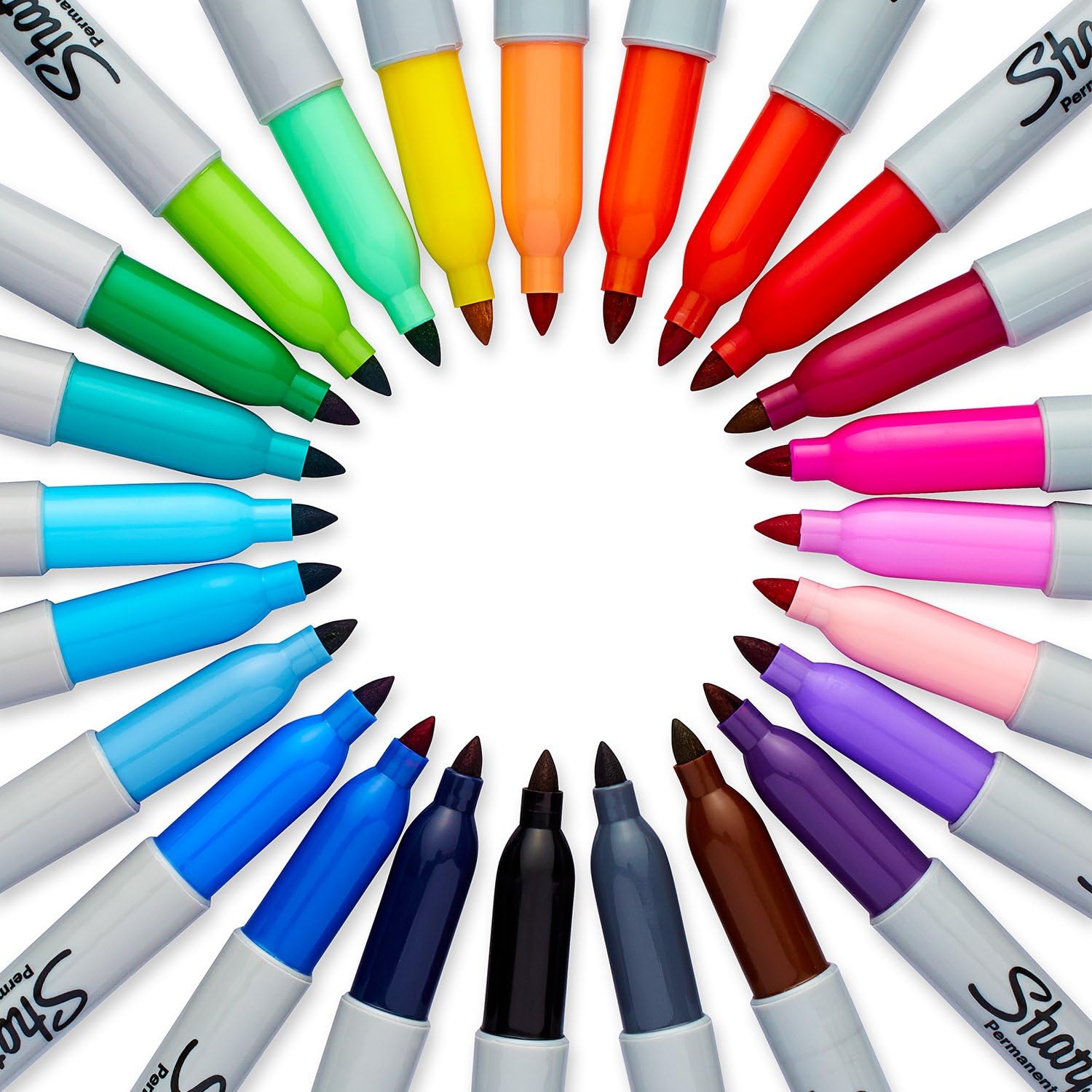 Sharpie Permanent Markers, Fine Tip, Assorted Fun Colours, 24 Pack