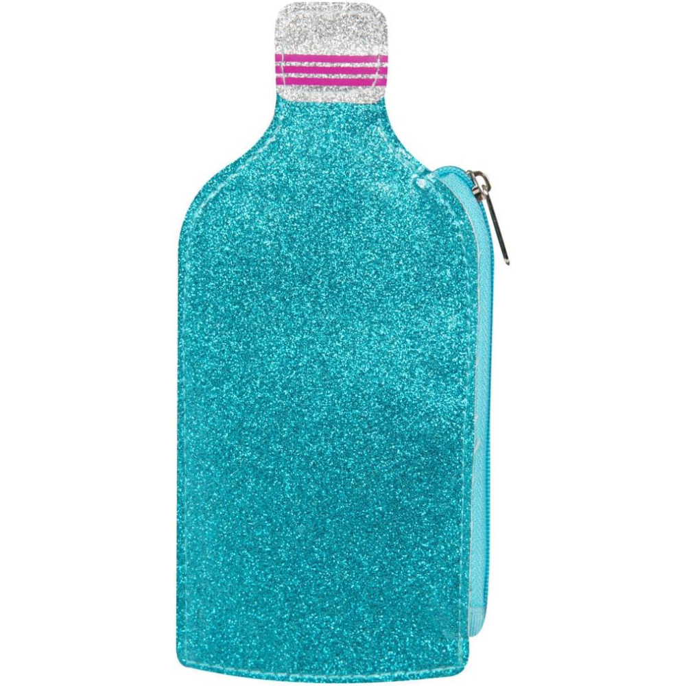 JoJo Siwa Girls Flat Zip Coin Purse - Glitter Turquoise