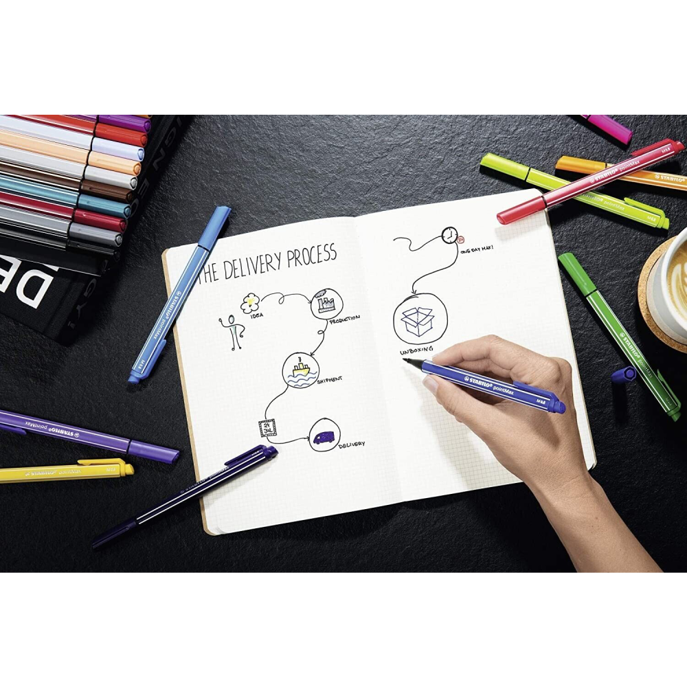 STABILO pointMax Nylon Tip Writing Pen Assorted Colours 8 Pack