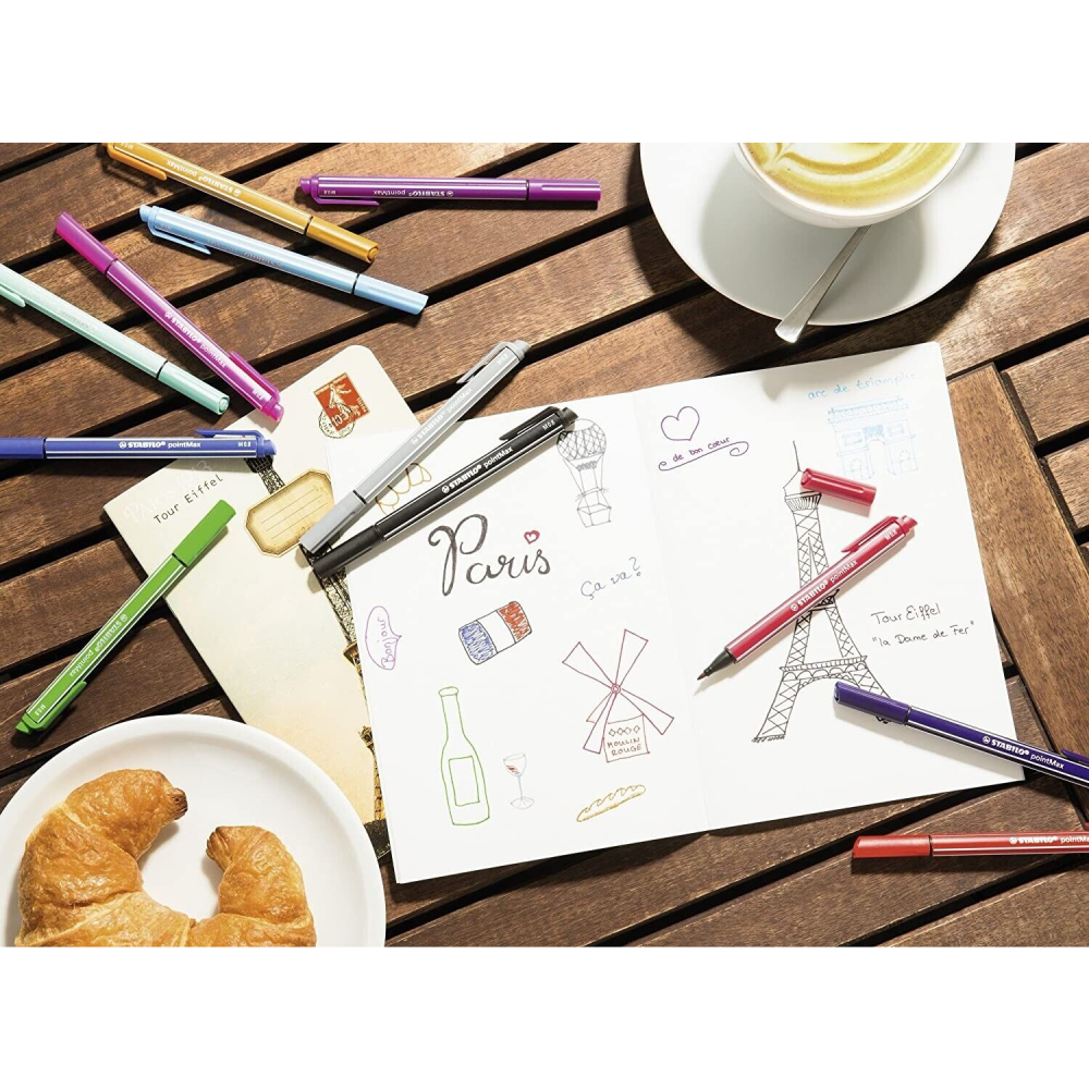 STABILO pointMax Nylon Tip Writing Pen Assorted Colours 8 Pack