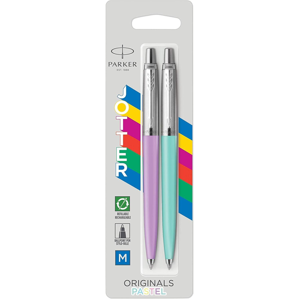 Parker Jotter Originals Ballpoint Pens Pastel Collection Mint and Purple