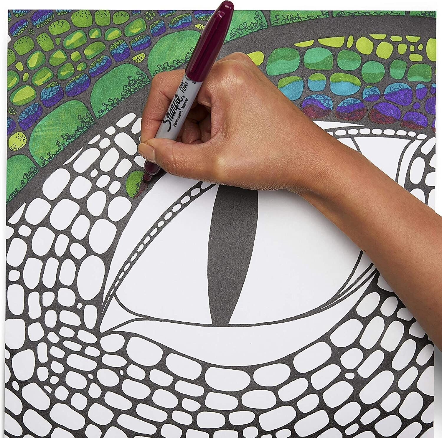 Sharpie Fine Point Bullet Permanent Marker Pens Black 5 Pack