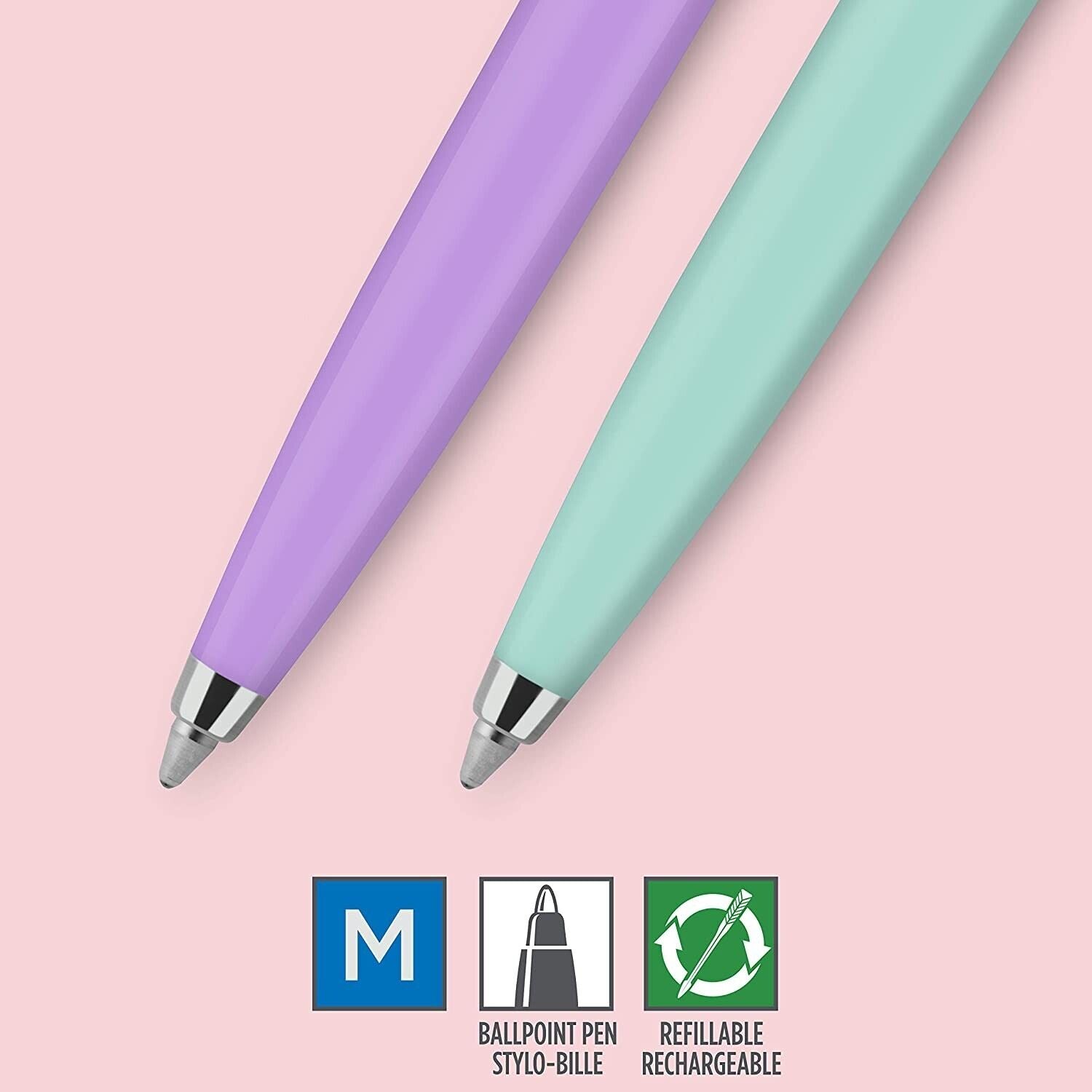 Parker Jotter Originals Ballpoint Pens Pastel Collection Mint and Purple