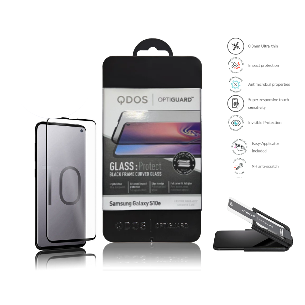 QDOS Screen Protector For Samsung Galaxy S10e Full Cover Tempered Glass