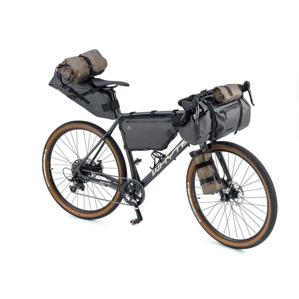 Altura Anywhere Cycling Dry Bag Smoke - 1 Litre: A versatile waterproof dry bag for your bike, featuring a roll-top closure, welded seam construction, and compatibility with Vortex Grip Straps. Translucent smoke grey fabric adds style and functionality.