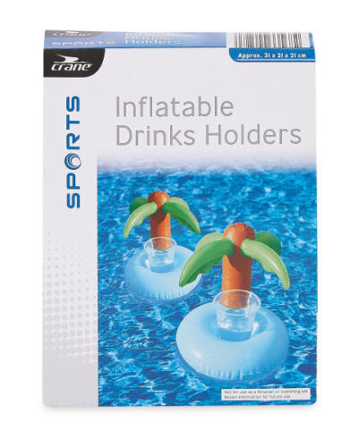 Crane Palm Tree Drinks Holder 2 Pack - Keep your drinks cool in the pool with these inflatable holders. Perfect for pool parties, they feature a fun and colorful palm tree design. Dimensions: 31 x 21 x 21cm (approx.). Material: PVC vinyl. Pack Size: 2.