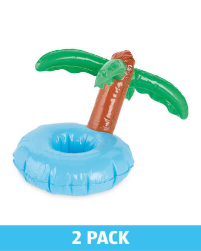 Crane Palm Tree Drinks Holder 2 Pack - Keep your drinks cool in the pool with these inflatable holders. Perfect for pool parties and summer fun. Features a fun, colorful design. Dimensions: 31 x 21 x 21cm. Made of PVC vinyl. Pack of 2.