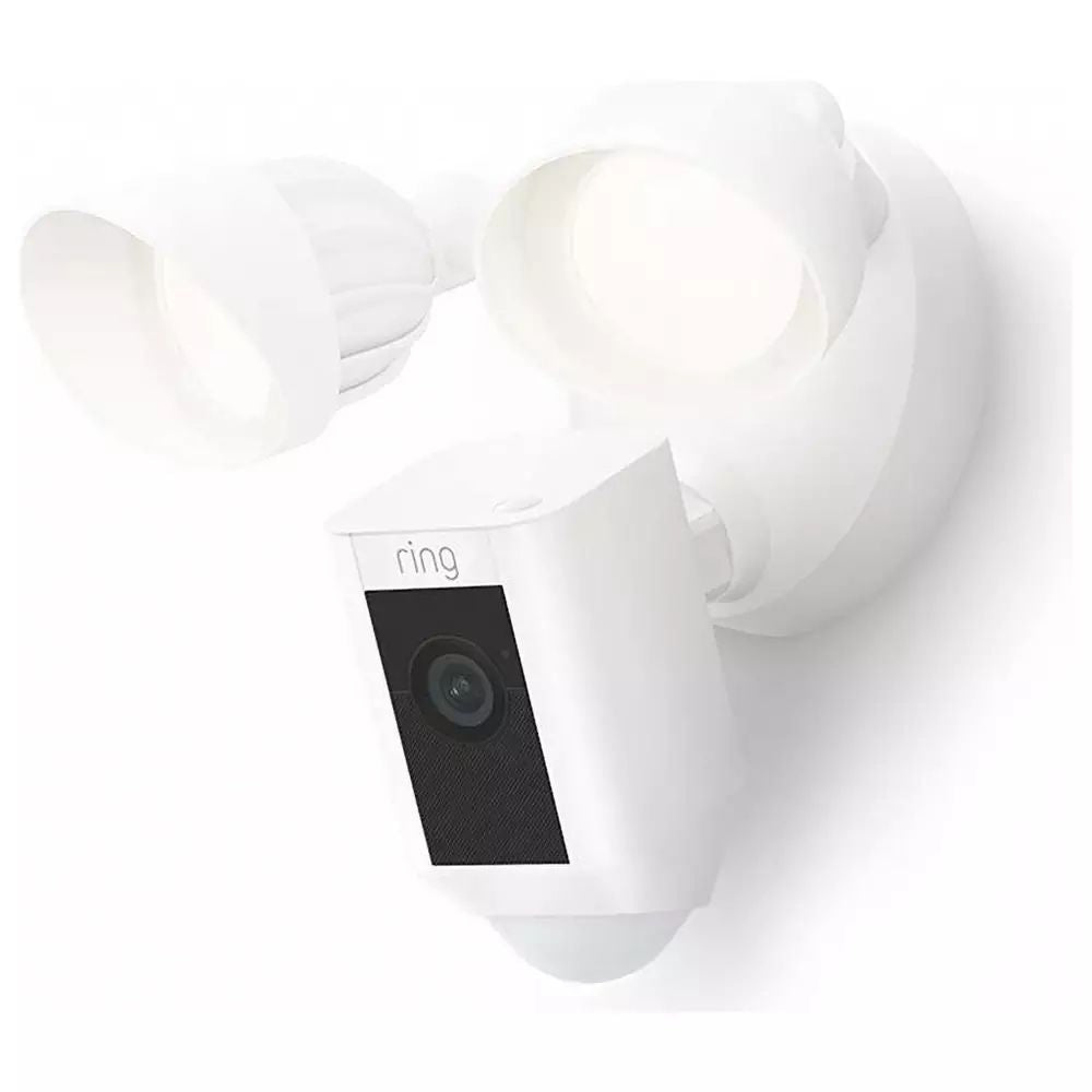Ring Floodlight Wired Plus Cam Security Camera- White
