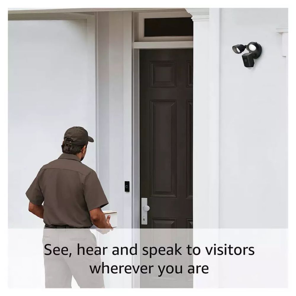 Ring Floodlight Wired Plus Cam Security Camera - Black