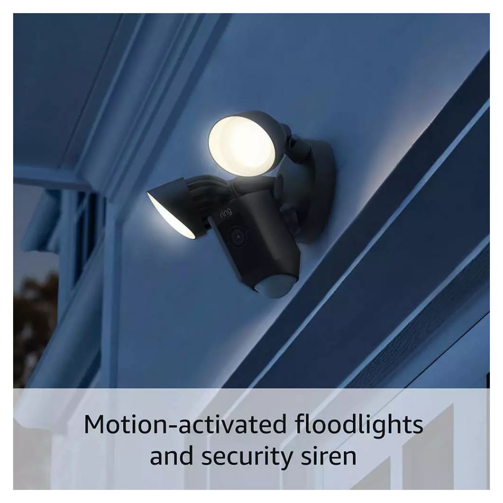 Ring Floodlight Wired Plus Cam Security Camera - Black
