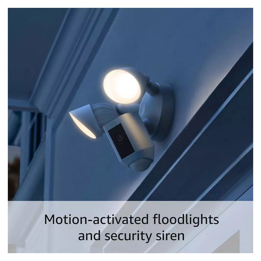 Ring Floodlight Wired Plus Cam Security Camera- White
