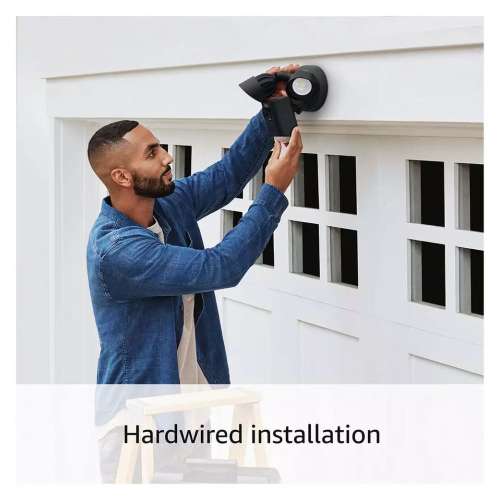 Ring Floodlight Wired Plus Cam Security Camera - Black