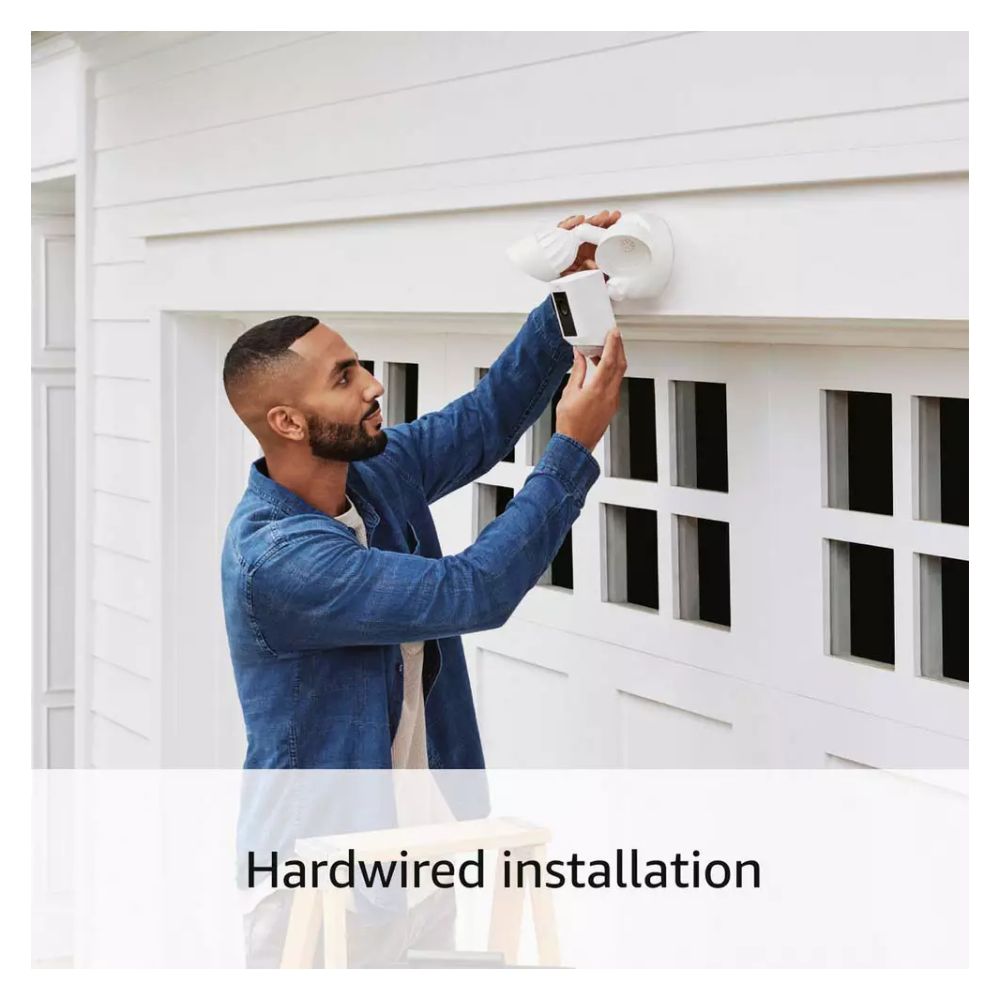 Ring Floodlight Wired Plus Cam Security Camera- White