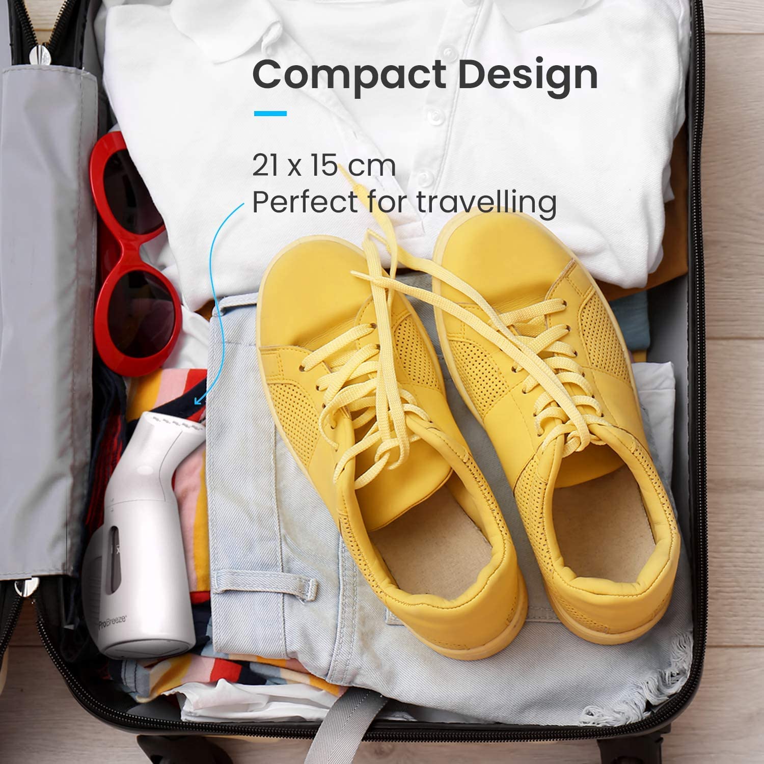 Pro Breeze Garment Steamer 850 Watt. Compact and Portable Handheld Fabric Steamer