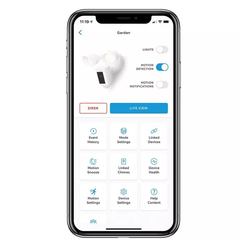 Ring Floodlight Wired Plus Cam Security Camera- White