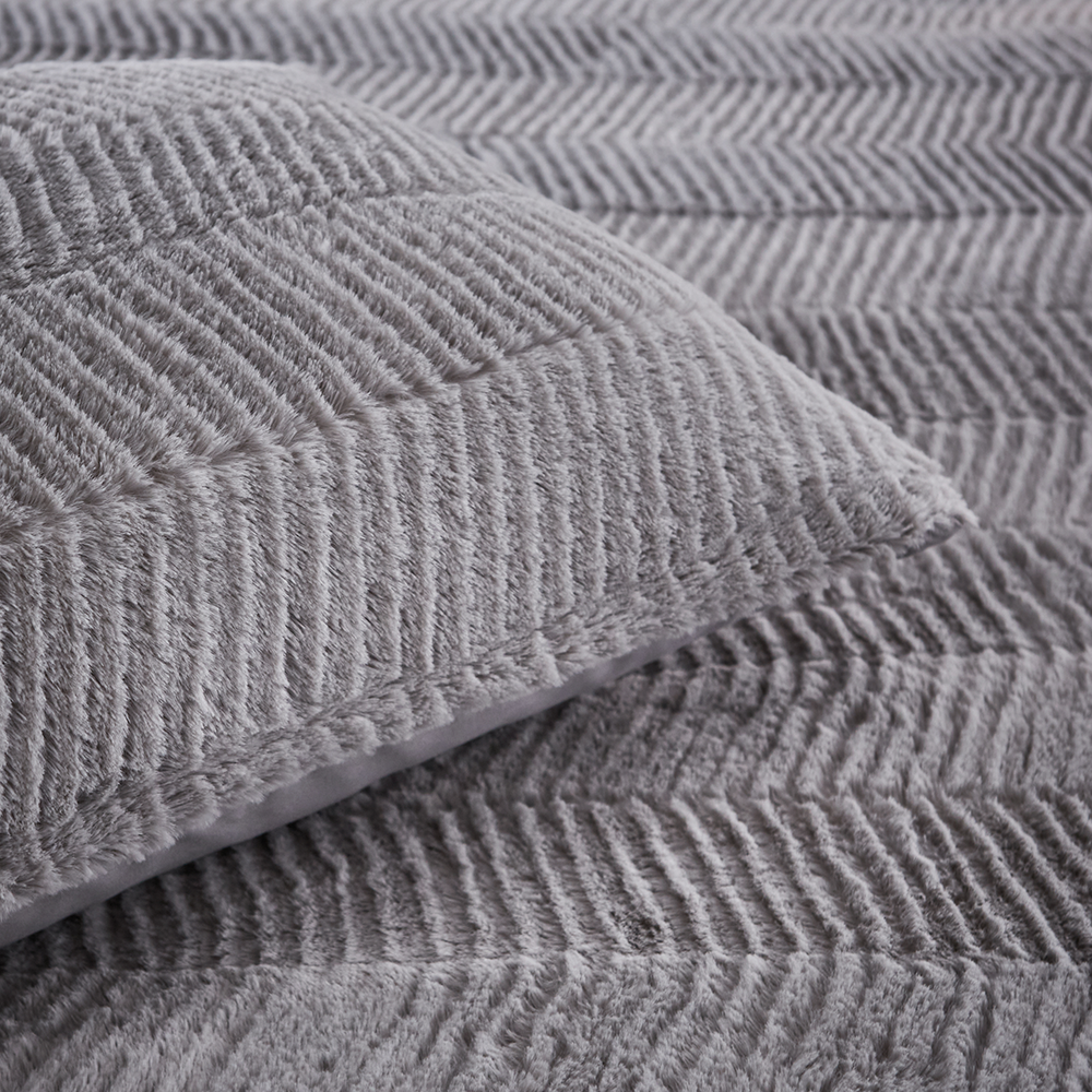 Silentnight Faux Fur Single Duvet Set - Grey