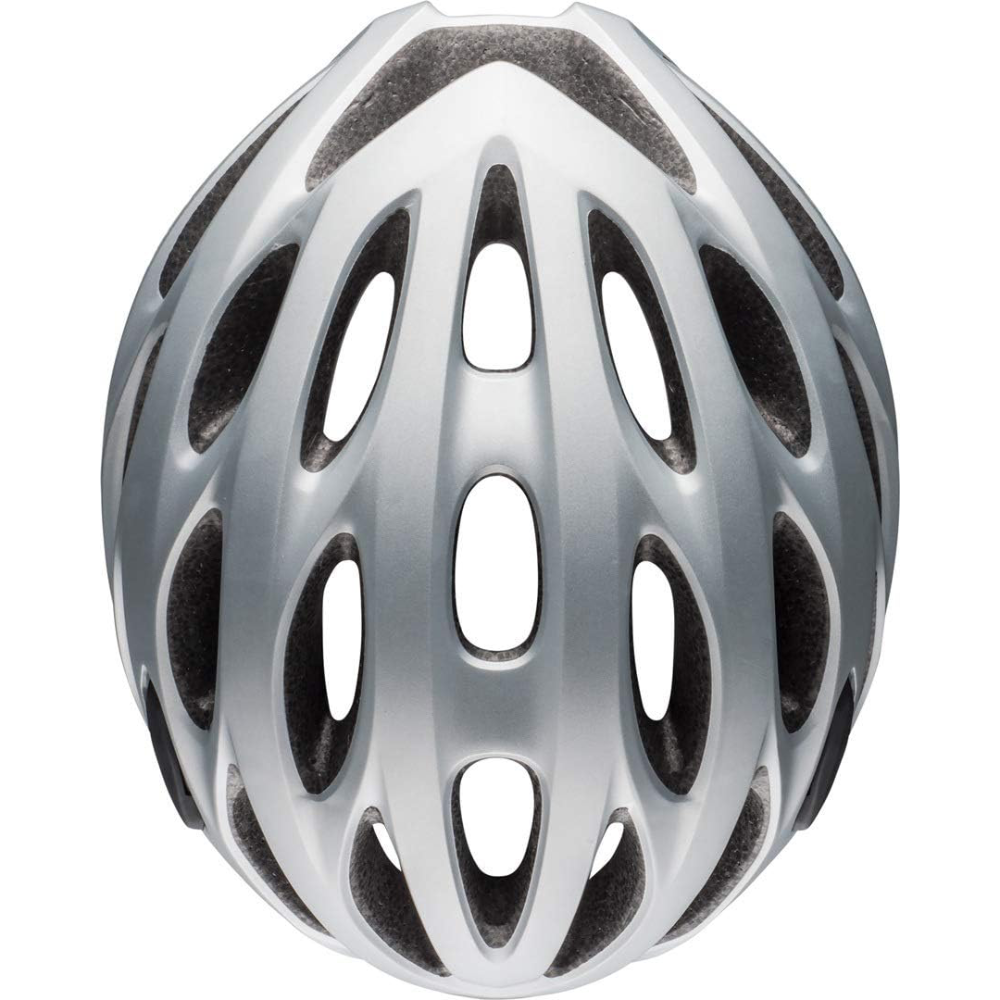 Bell Tracker R Universal Adult Bike Helmet with tough In-Mold shell, extended coverage, and removable visor. Features Ergo Fit system for easy adjustments and No-Twist Tri-Glides. Universal size 54-61cm, Fusion In-Mold polycarbonate shell, 25 vents, CE EN1078 certified, 289g.