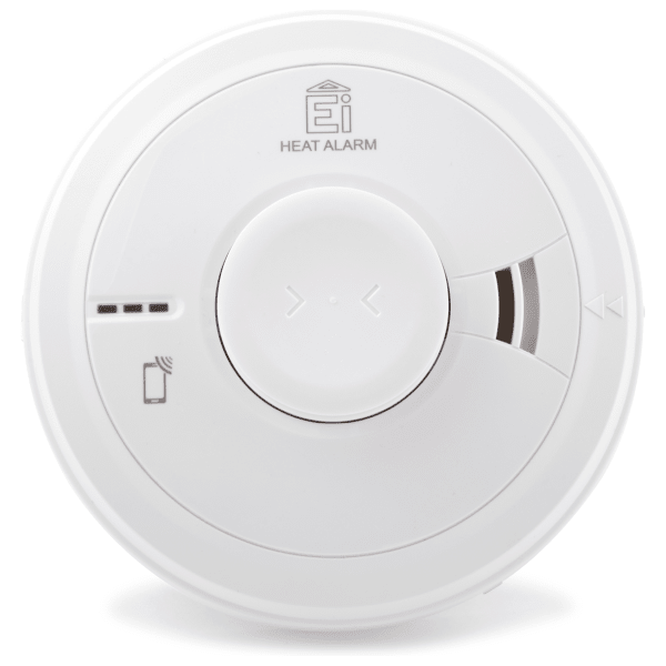 Aico EI3014 Mains Heat Alarm - High performance thermistor sensor for fire protection. Faster alarm response at 58°C trigger temperature. Ideal for detecting heat build-up from large, flaming fires. Interlinked wirelessly or hardwired. Compliant with BS 5446-2: 2003. Mains-powered with battery backup. 10-year sealed tamperproof lithium integrated battery. 85dBA alarm at 3m. Test/Hush button. Built-in AudioLINK data-extraction technology. Easi-Fit base.