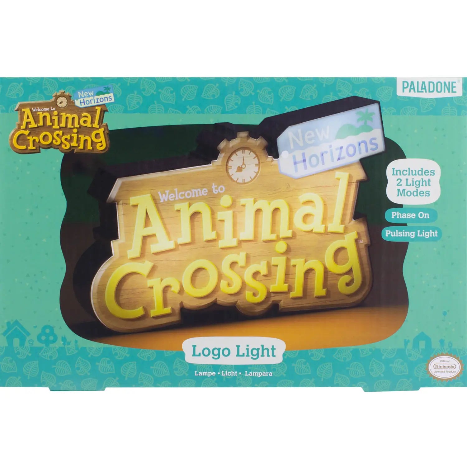 Illuminate your space with the delightful Paladone Animal Crossing Logo Light, featuring the recognizable emblem from the popular Nintendo game. This charming light adds a cozy, inviting warm glow to any room, making it an ideal addition for Animal Crossing players and collectors. Bring the serene world of Animal Crossing to your home with this calming and gaming-inspired decor.