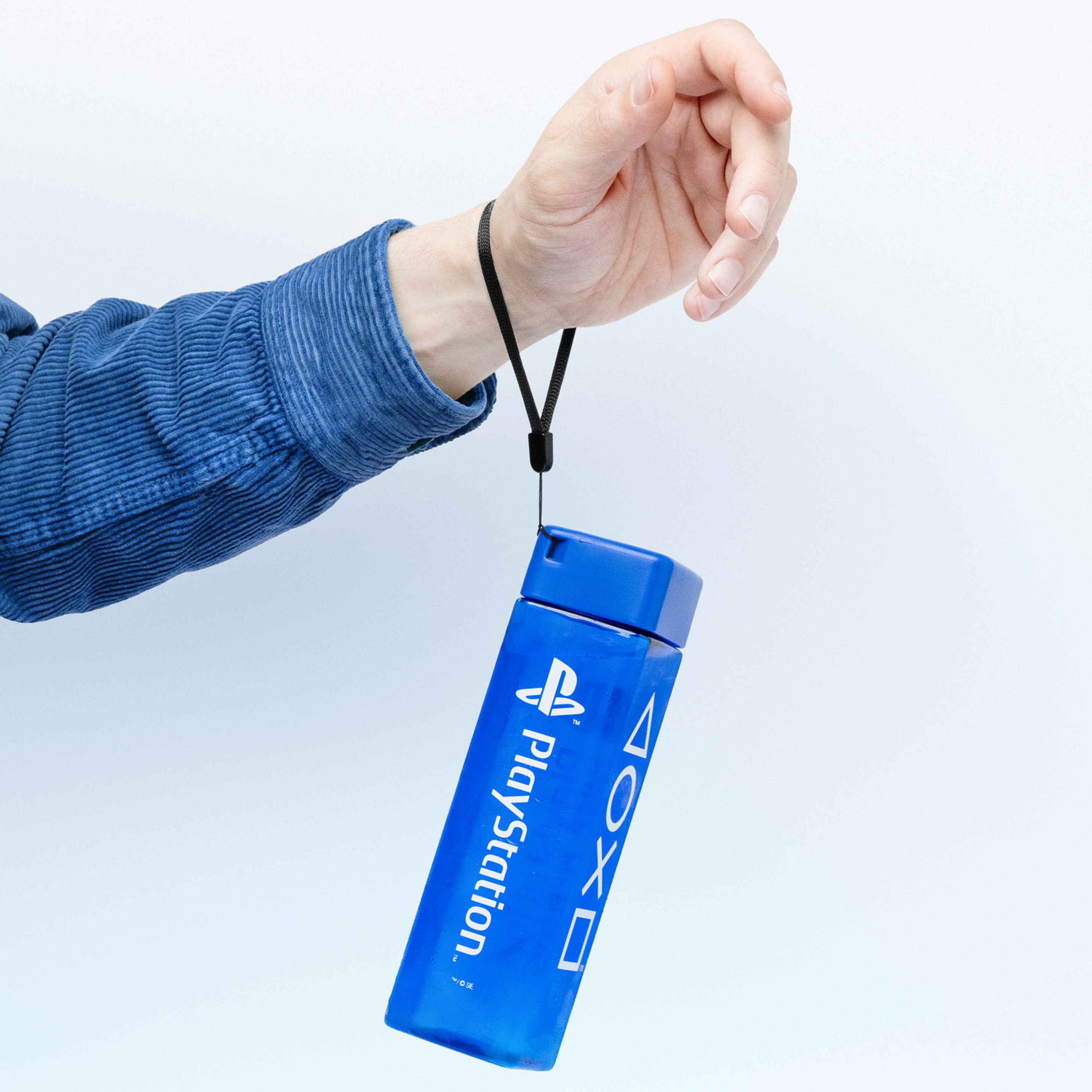 Playstation Square Travel Plastic Water Bottle With Wrist Strap
