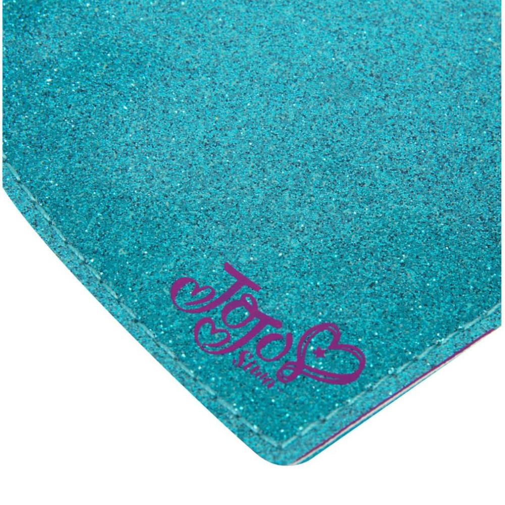 JoJo Siwa Girls Flat Zip Coin Purse - Glitter Turquoise