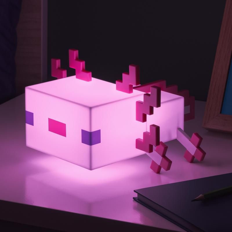 Paladone Axolotl Minecraft Light: A charming aquatic creature-inspired light for Minecraft enthusiasts. Provides soft and comforting illumination, perfect for gamers and fans. Illuminate your space with game-inspired fun.