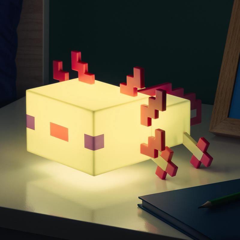 Add a playful touch to your room with the Paladone Axolotl Minecraft Light. Inspired by the popular aquatic creature from Minecraft, this cute and quirky light provides a soft, comforting illumination. Perfect for Minecraft players and fans, it adds a charming gaming decor to your space. Illuminate your room with this adorable Axolotl Minecraft Light and enjoy a touch of game-inspired fun.