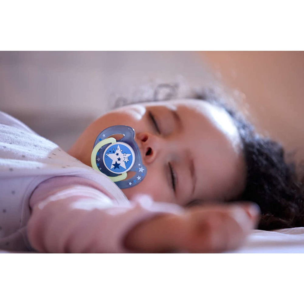 Philips AVENT SCF176/22 BPA-Free Glow in the Dark Night-Time Soothers (6-18 Months) Blue -  2 Pack