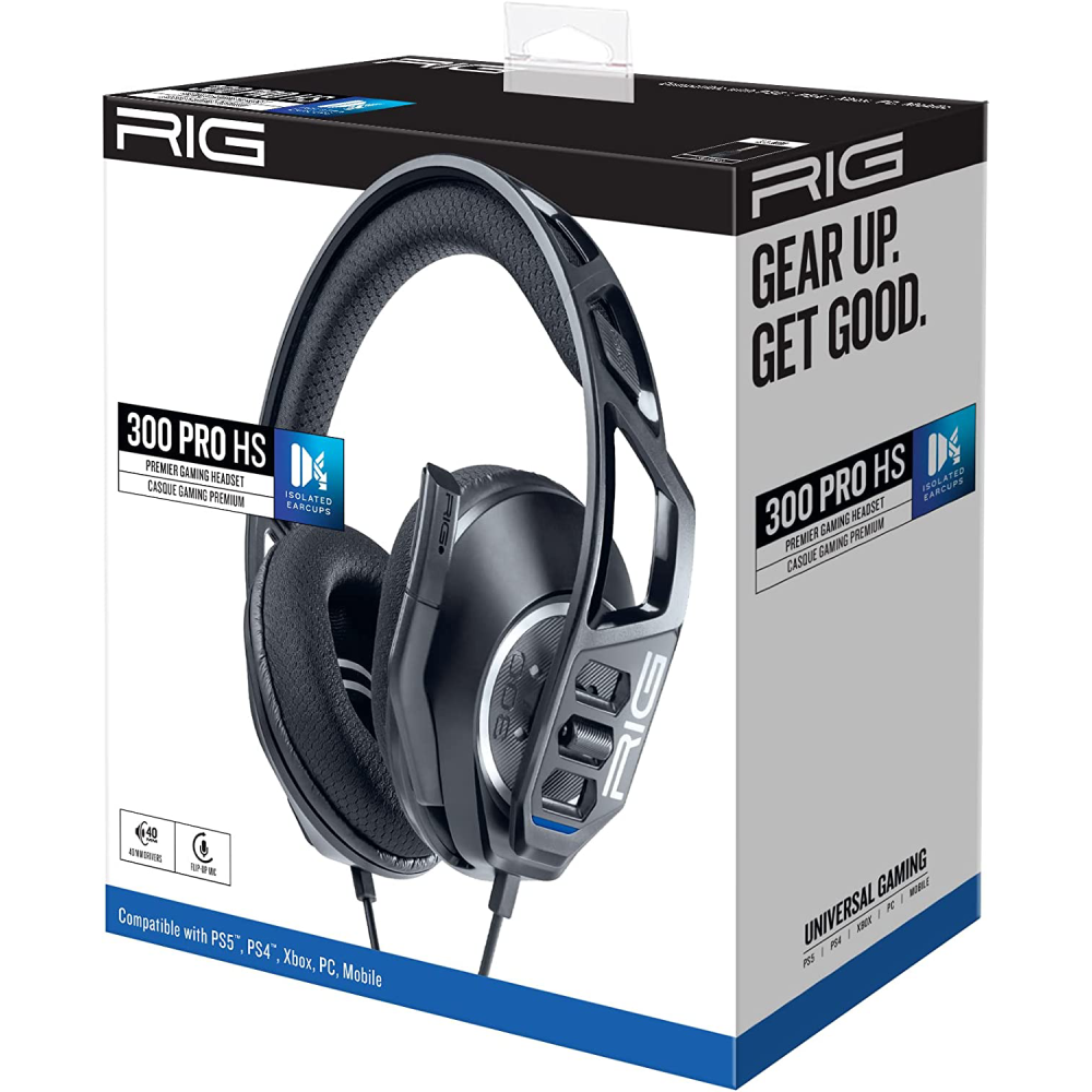Nacon Rig 300 PRO HS Gaming Headset for PS4 and PS5, Black