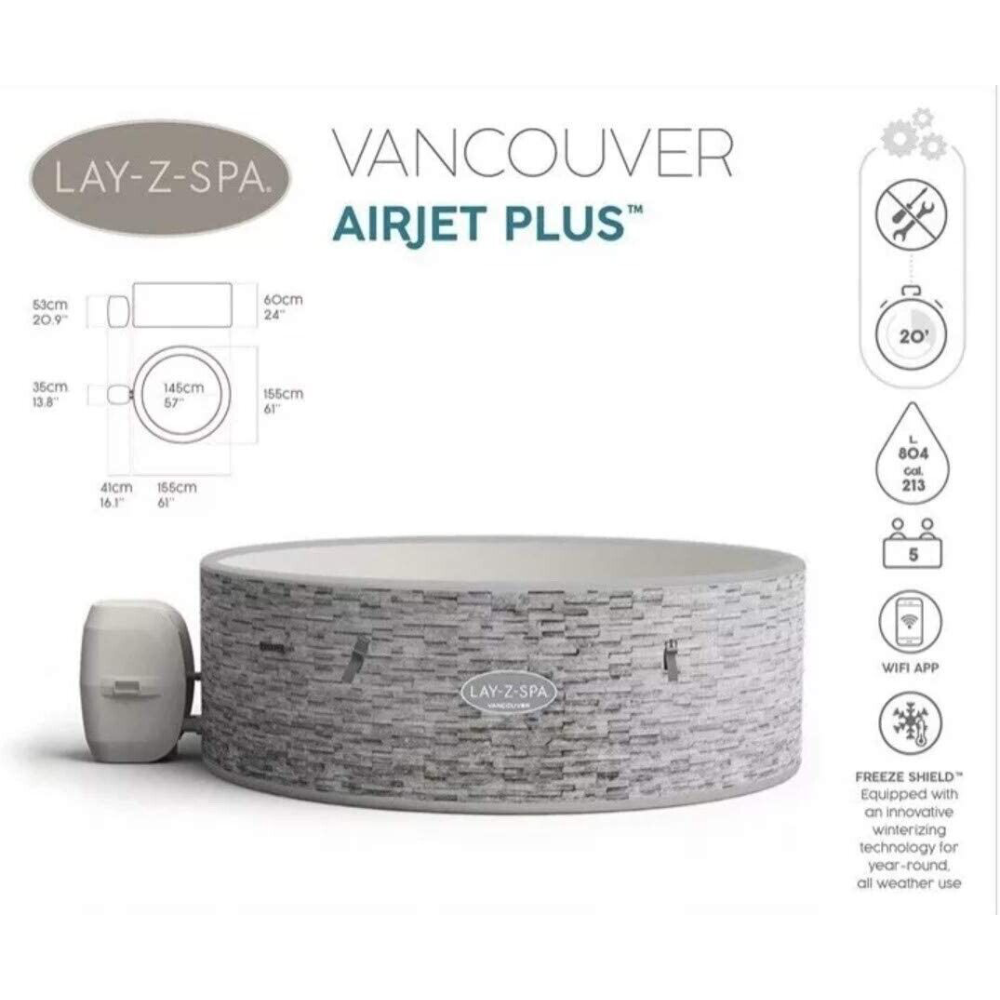 Lay-Z Spa Vancouver Airjet Hot Tub 5 Adults